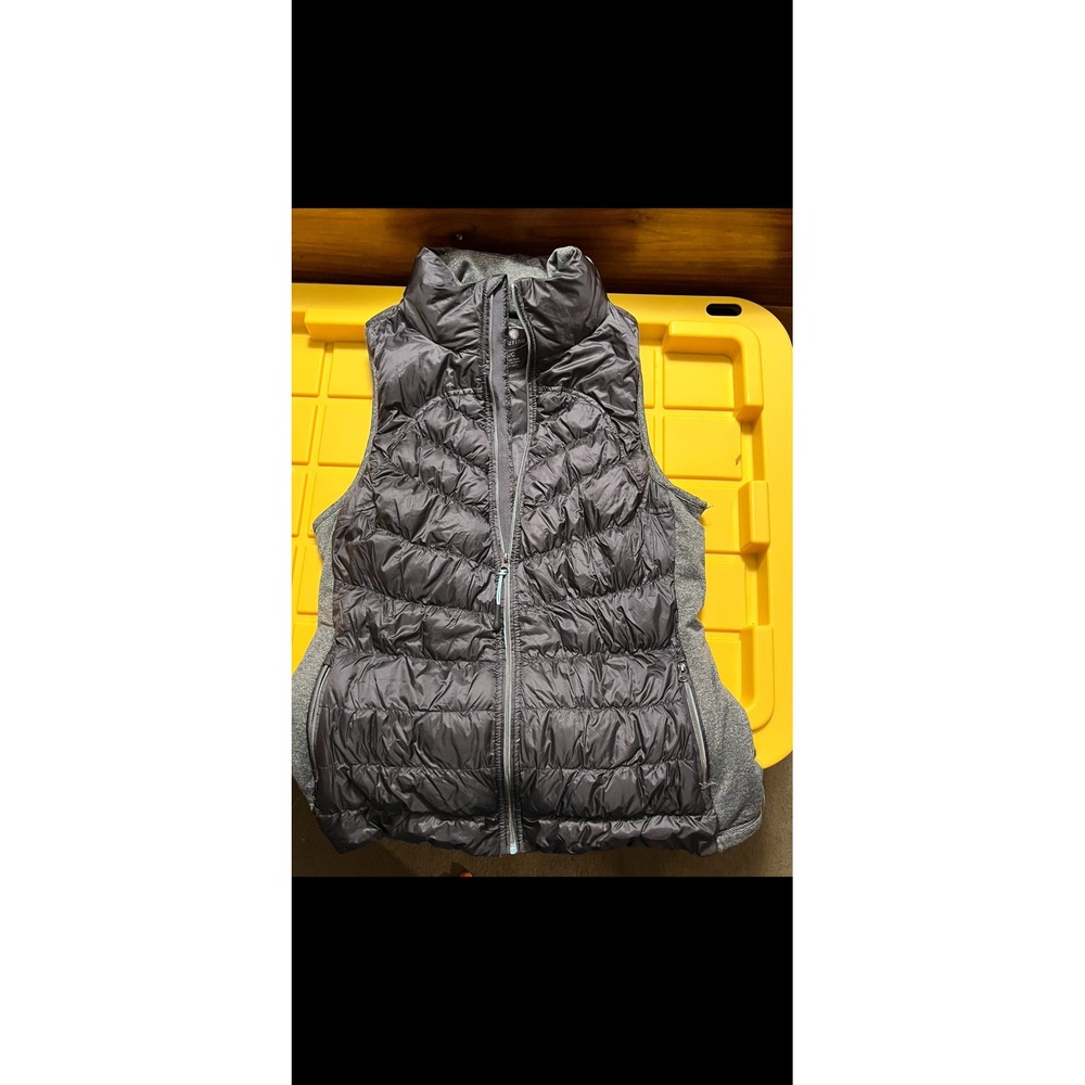 Tangerine Puffer Vest Women's Full Zip Gray Sleeveless Layering Lightweight